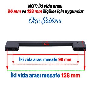 Mobilya Mutfak Dolabı Çekmece Dolap Kulp Kapak Kulpu Kulbu Siyah 96 Mm Kulp (sert Plasti̇k) 20 Adet