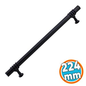 Mobilya Mutfak Çekmece Dolap Dolabı Kapak Kulbu Kulpu Kulpları (224 Mm - 22.4 Cm) Siyah Metal