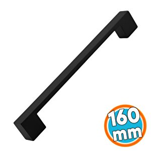 Mobilya Mutfak Çekmece Dolap Dolabı Kulbu Kulpu Kulpları (160 Mm - 16 Cm) Mat Siyah Metal