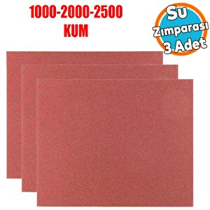 Araç Otomotiv Far Temizleme Parlatma İnce Kalın Su Zımpara Seti Kağıt 1000-2000-2500 Kum (3 Adet)