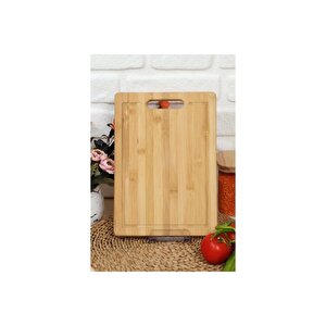 Bambu Orta Boy Kesim Panosu - Bambu Kesim Tahtası 22 Cm X 32 Cm Kesme Tahtası