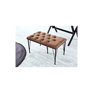 Palermo Kapitoneli Metal Ayaklı Puf Bench