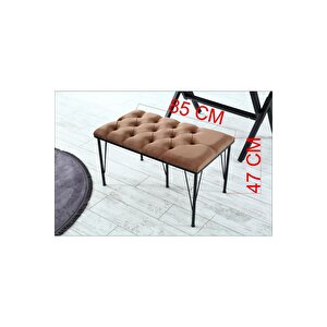 Palermo Kapitoneli Metal Ayaklı Puf Bench
