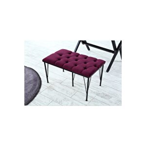 Palermo Kapitoneli Metal Ayaklı Puf Bench