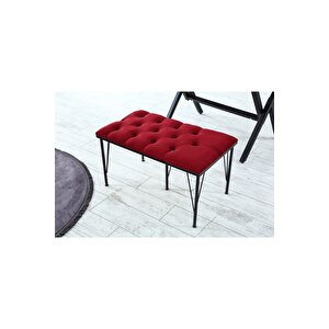 Palermo Kapitoneli Metal Ayaklı Puf Bench