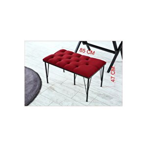 Palermo Kapitoneli Metal Ayaklı Puf Bench