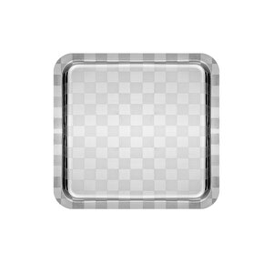 Damalı 6 Adet Kare Sunum Tepsisi Gümüş Çelik Gümüş Sunum 21 X 21 Cm Çay Kahve Tatlı Servis Sunum