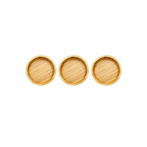 Yuvarlak Bambu Orta Boy Çok Amaçlı Kase, Bambu Çerezlik, Sunum Tabağı 16 Cm Orta Boy Sunum 3 Adet