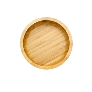 Yuvarlak Bambu Orta Boy Çok Amaçlı Kase, Bambu Çerezlik, Sunum Tabağı 16 Cm Orta Boy Sunum 3 Adet