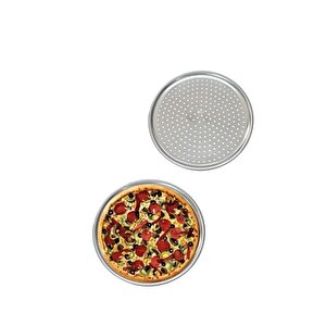 Küçük Boy Delikli Pizza Tepsisi Lahmacun Pide Tepsisi 28 Cm 2 Adet
