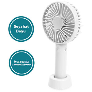 Şarj Edilebilir Mini El Fanı Beyaz Hff-01