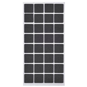 Siyah 32 Adet 2,5 X 2,5 Cm Kare Yapışkanlı Sandalye, Masa, Koltuk Altı Parke Koruma Keçesi