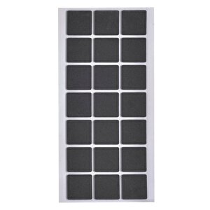 Siyah Keçe Kare 21 Adet 3 X 3 Cm 21 Adet Yapışkanlı Sandalye, Masa, Koltuk Altı Siyah Keçe