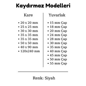 Siyah Keçe Kare 21 Adet 3 X 3 Cm 21 Adet Yapışkanlı Sandalye, Masa, Koltuk Altı Siyah Keçe
