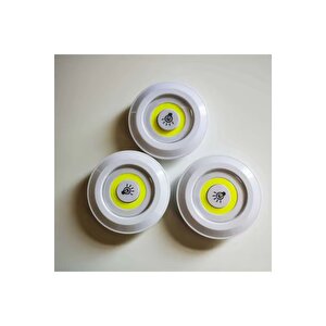 Led Işıklı Lamba, Kablosuz Uzaktan Kumandalı Led Ampul Seti 3 Adet, Gece Lambası Spot Lamba