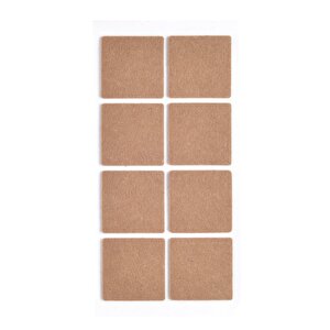 8 Adet Yapışkanlı Sandalye, Masa, Koltuk Altı Parke Koruma Keçesi, Kare, 5 Cm
