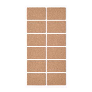 12 Adet Yapışkanlı Sandalye, Masa, Koltuk Altı Parke Koruma Keçesi, Dikdörtgen 3,5 X 5,5 Cm