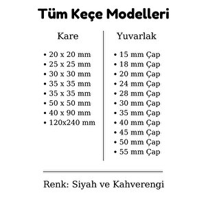 12 Adet Yapışkanlı Sandalye, Masa, Koltuk Altı Parke Koruma Keçesi, Dikdörtgen 3,5 X 5,5 Cm