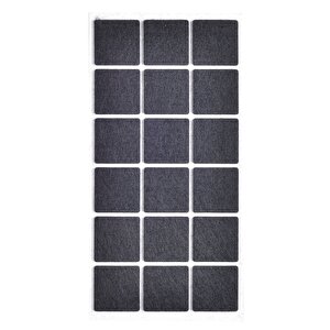 Siyah 18 Adet 3,5 Cm Kare Yapışkanlı Sandalye, Masa, Koltuk Altı Parke Koruma Keçesi