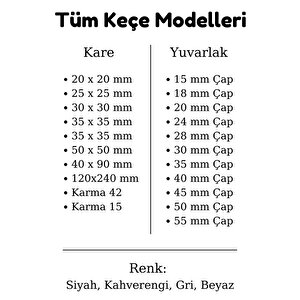 Siyah 8 Adet 5 X 5 Cm Kare Yapışkanlı Sandalye, Masa, Koltuk Altı Parke Koruma Keçesi