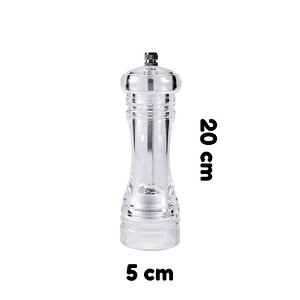 Akrilik Baharat Öğütücüsü 20 Cm 2 Adet Büyük Boy Tuz Karabiber Değirmeni Öğütücü