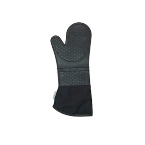 2'li Set Siyah 45x65 Cm Silikon Hamur Açma Matı Ve Gri Silikon Yanmaz Mutfak Fırın Eldiveni