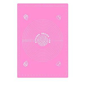 Pembe 45x65 Cm Silikon Hamur Açma Matı, Çelik Un Eleği Ve Kullan At Krema Sıkma Torbası Seti