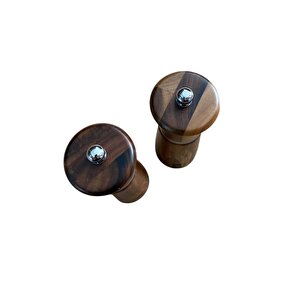Akasya Komple Ahşap Gövdeli Tuz Karabiber Değirmeni Baharat Öğütücüsü 16 Cm - 2 Adet - 392