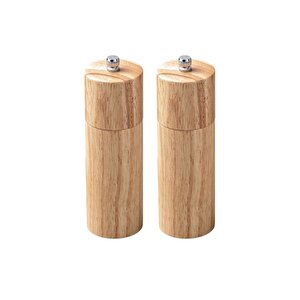 Bambu Ahşap Gövdeli Tuz Karabiber Değirmeni Baharat Öğütücüsü 16 Cm - 2 Adet - 377