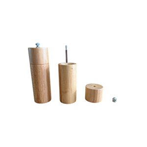 Bambu Ahşap Gövdeli Tuz Karabiber Değirmeni Baharat Öğütücüsü 16 Cm - 2 Adet - 377
