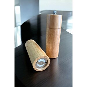 Bambu Ahşap Gövdeli Tuz Karabiber Değirmeni Baharat Öğütücüsü 16 Cm - 2 Adet - 377