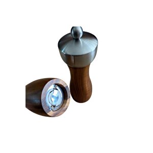 Akasya Komple Ahşap Gövdeli Tuz Karabiber Değirmeni Baharat Öğütücüsü 16 Cm - 2 Adet - 390