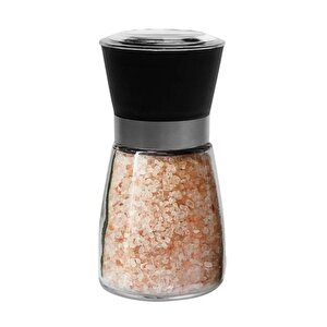 Baharat Öğütücüsü, Cam Gövdeli Kapaklı 10 Cm 2 Adet, Siyah Beyaz Tuz Karabiber Değirmeni