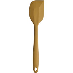 Sarı Yassı Spatula Büyük Boy Yanmaz Yapışmaz Silikon Sarı Yassı Spatula 1 Adet 27 Cm