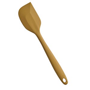 Sarı Yassı Spatula Büyük Boy Yanmaz Yapışmaz Silikon Sarı Yassı Spatula 1 Adet 27 Cm