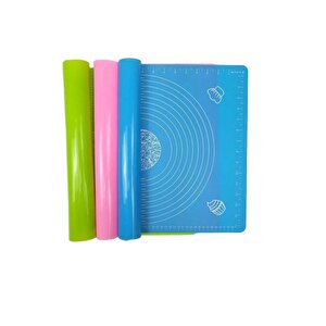 2 Li Set 45x65 Cm Silikon Hamur Açma Matı Ve Pizza Tepsisi 32 Cm