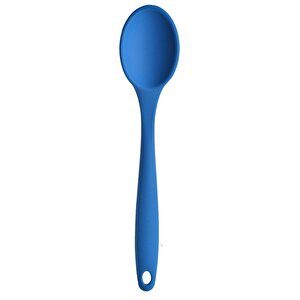 Mavi Silikon Kaşık Büyük Boy Yanmaz Yapışmaz Silikon Kaşık Mavi 27 Cm - 1 Adet