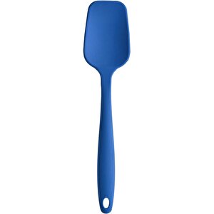 Büyük Boy Yanmaz Yapışmaz Silikon Düz Ve Yassı Spatula Mavi 2 Li Set