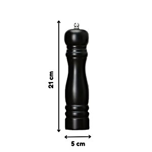 Mat Siyah Tuz Karabiber Değirmeni Baharat Öğütücüsü Büyük Boy 21 Cm 2 Adet