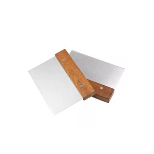Mor Ölçülü Hamur Açma Matı 45 X 65 Cm Ve Paslanmaz Çelik Ahşap Saplı Hamur Kesici Kazıyıcı Spatula
