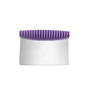 2'li Set Mor 45x65 Cm Silikon Hamur Açma Matı Ve Çelik Spatula Hamur Kesici Set