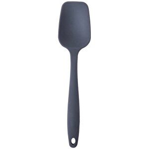 Büyük Boy Yanmaz Yapışmaz Antrasit Düz Spatula Ve Kaşık Seti 2'li