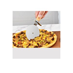 Bambu Saplı Pizza Ve Hamur Kesme Ruleti 18 Cm