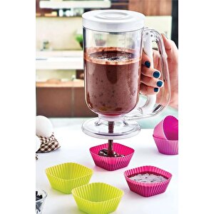 Ölçekli Hamur Porsiyonlayıcı Hamur Dağıtıcı 1 Lt Pancake Krema Hamur Puding Porsiyonlayıcı Dağıtıcı