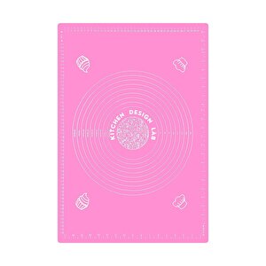 2'li Set Pembe 45x65 Cm Silikon Hamur Açma Matı Ve Hamur Şekillendirme Seti 3’lü