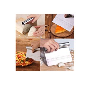 Ölçülü Komple Çelik Büyük Boy Hamur Kesme Spatulası