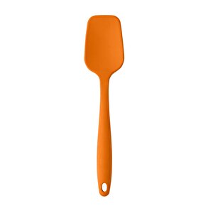 Büyük Boy Yanmaz Yapışmaz  Turuncu Düz Silikon Spatula Seti 2 Adet