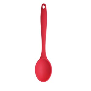 Kırmızı Silikon Kaşık Büyük Boy Yanmaz Yapışmaz Silikon Kaşık Kırmızı 1 Adet 27 Cm