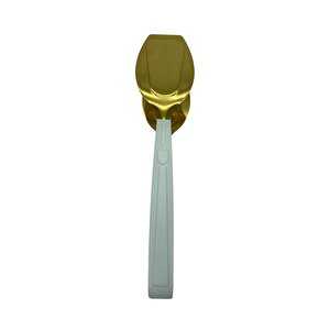 Lüks 3 Parça Beyaz Gold Servis Sunum Makarna Salata Pasta Maşa Seti - Paslanmaz Çelik