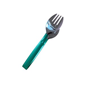 Lüks 3 Parça Gümüş Yeşil Paslanmaz Çelik Makarna, Salata, Pasta Maşa Seti Paslanmaz Çelik